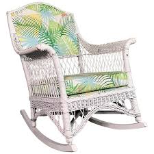 3pcs patio wicker rocking chair sets garden furniture outdoor rocker cushion new. Midcentury Upholstered White Wicker Rocking Chair For Sale At 1stdibs