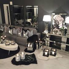 Pin By Evelina Drygalov On For The House Silver Living Room Decor Silver Living Room Black And Silver Bedroom