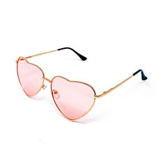 Maybe you would like to learn more about one of these? Vintage Heart Shaped Sunglasses With Pink Lenses And Gold Frame