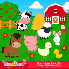Farm Animals Clipart Clip Art For Commercial And Personal Use Animal Clipart Farm Animals Cute Animal Clipart