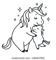 Find high quality hugging coloring page, all coloring page images can be downloaded for free for personal use only. Mother Unicorn Giving Hug Her Baby Stock Vector Royalty Free 1384247831