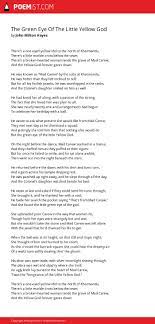 The Green Eye Of The Little Yellow God By John Milton Hayes Poemist