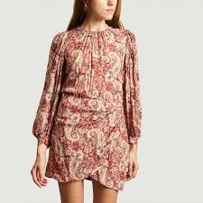 Empiècements froncés pour plus de stretch. Soldes Robe Motif Cachemire Mahe Rouge Vanessa Bruno A 40 L Exception