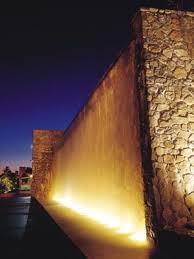 Exterior Water Feature Lineal Light On Wall Water Feature Lighting Landscape Lighting Landscape Lighting Design