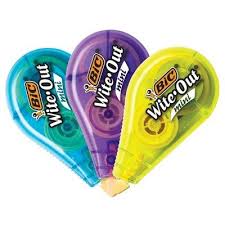 3pk Wite Out Correction Tape Mini White Bic In 2020 Correction Tape Wite Out Tape