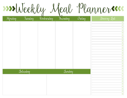 Printable Weekly Meal Planners Free Live Craft Eat