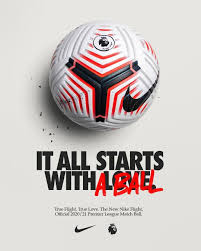 Nike has released its new flight ball for the 2020/21 premier league that has geometric grooves and sculpted chevrons to reduce drag. Premier League On Instagram Pace Precision And Explosiveness Are You Ready For Nikefootball S New Premier Le Premier League Matches Premier League Ball