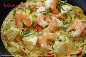 Wok Poisson Et Crevettes Recettes De Cuisine Crevettes Curry Cuisine Au Wok