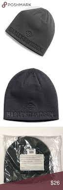 Harley Davidson Men S Debossed Knit Beanie Hat Knit Hat For Men Knit Beanie Hat Knit Beanie