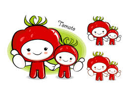 น้องคำสำคัญมะเขือเทศมะเขือเทศซูเปอร์มาร์เก็ตการ์ตูนน่ารักสาวรักดี ...