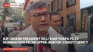BJP-Sikkim President Dilli Ram Thapa files nomination from Upper-Burtuk  Constituency