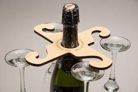 Maybe you would like to learn more about one of these? Personalised Wood Over The Bottle 4 Glass Prosecco Or Etsy Glass Holders Staff Gifts Bottle