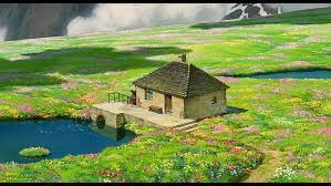The result is a perfect combination and a landscape to admire. Hd Wallpaper Movie Howl S Moving Castle Cottage Field Flower House Wallpaper Flare