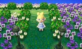 Outdoor Bush Lined Pathway W Twin Lightposts Animal Crossing New Leaf Acnl