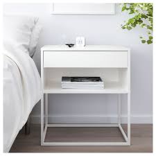 Ikea Vikhammer Nightstand White Bedroom Bedside Table Bedroom Night Stands White Bedroom Furniture