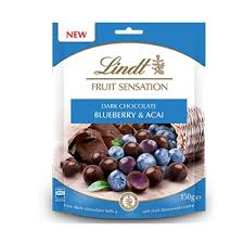 A Bulk Box Of 12 Packs Of Lindt Fruit Sensation Blueberry With Acai Lindt Chocolate Blueberry Lindt
