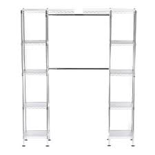 14 x 14 x 72 h (towers); Seville Classics Ultrazinc Expandable Closet Organizer System She05813bz The Home Depot Closet Organizing Systems Closet System Wire Closet Systems