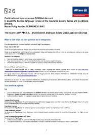 Allianz se is a european multinational financial services company headquartered in munich, germany. N26 Black Allianz Insurance Tncs Ie Eng