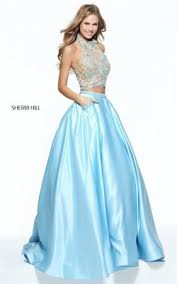 2017 beads embellished sherri hill 51041 halter 2 piece long