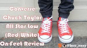 Fashion bloggers are replacing classic black and white converse sneakers with bright colors like red, yellow, pink, and green. Converse Chuck Taylor All Star Low Red White On Feet Review Hey Ozzy On Instagram Youtube