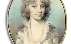 George Engleheart British 1750 1829 A Young Lady In White Dress With High Frilled Collar Retro Art 18th Century Portraits Miniature Portraits