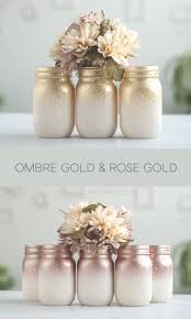 Ombre Painted Mason Jars Ivory With Rose Gold Or Gold Ivory Jar Jars Mason Ombre Painted Rose Bemalte Einmachglaser