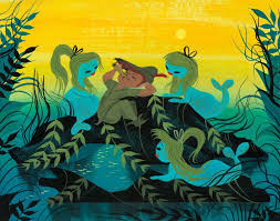 Mary Blair Peter Pan Mermaids Concept Painting Walt Disney Lot 95023 Heritage Auctions In 2020 Mary Blair Mary Blair Art Peter Pan Mermaids