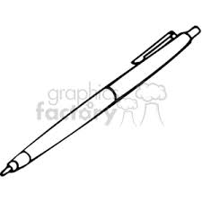 Black And White Outline Of A Pen Clip Art Graphic Image Black And White