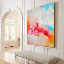 From abstract wall art to animal canvas prints, from standard prints to huge 7 panel sets. Tangerine Clouds Abstract Art Print Bright Modern Home Decor Orange Wall Art Large Abstract Pa Bright Abstract Art Pink Art Print Colorful Abstract Painting