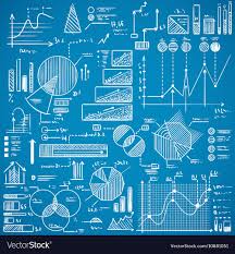 Business Charts Graphs Stats Doodles Set