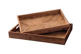 Dewitt Wood Trays, Set of 2