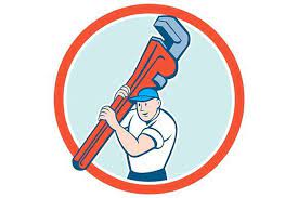 Plumber Carrying Monkey Wrench Circl Monkey Wrench Cartoon Styles Tool Design