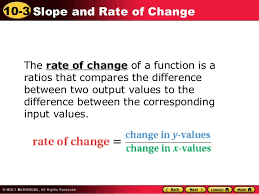 Rate of change = change in y change in x = change in distance change in time = 160 − 80 4 − 2 = 80 2 = 40 1 the rate of change is 40 1 or 40. Rates Of Change Algebra Socratic