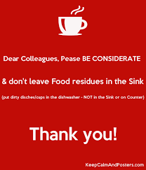 sink (put dirty disches/cups