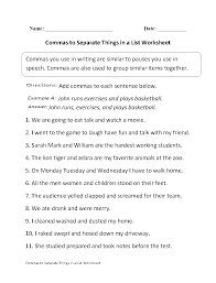 Englishlinx Com Commas Worksheets Punctuation Worksheets Editing Practice Worksheets Commas In A Series