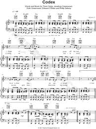 Radiohead Codex Sheet Music In D Minor Transposable Download Print Radiohead Sheet Music Music