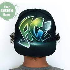 Custom Snap Back Hat With Your Graffiti Name Initials Or Words Hand Painted Baseball Cap Kids Snapback One Size Fits Most Flat Hats Swag Hats Snapback Hats