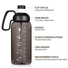 The water bottle calculates that for you, quickly and easily and, most importantly, tells you when you need to drink up. 64 Oz Water Bottle With Time Marker Half Gallon Motivational Water Jug With Straw Handle Sports Water Bottle Bpa Free Reusable For Gym Men Women Walmart Com Walmart Com