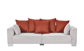 Ein big sofa ist erstens deutlich größer als herkömmliche sofas. Smart Big Sofa Weiss Flachgewebe Tonja Wollweiss Orange Flachgewebe