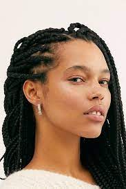 Raw Stone Hoop Earring Set Hair Styles Box Braids Hairstyles Natural Hair Styles