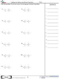 If the sum of the fractions is an improper fraction, then we change it to a if the denominators of the fractions are different, then first find equivalent fractions with a common denominator before adding. Fraction Worksheets Free Distance Learning Worksheets And More Commoncoresheets
