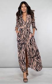 Dove Dress In Blush Zebra Dancing Leopard Silkfred