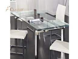 Great savings & free delivery / collection on many items. Tempered Glass Top In Stainless Steel Base Dining Table Metal Table