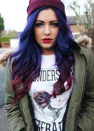 16 Glamorous Purple Hairstyles Pretty Designs Hair Styles Long Hair Styles Blue Hair