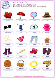 Use many for things we can count. Accessories Esl Printable Picture Dictionary Worksheet For Kids Pdf Worksheets