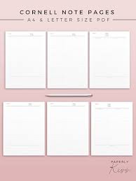 Free note taking template printable familyeducation. Simple Cornell Note Template Printable Note Inserts Etsy Cornell Notes Template Cornell Notes Notes Template