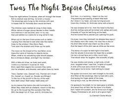 Twas The Night Before Christmas Full Poem Typography Art Child Nursery Xmas Eve Quote Printable Christmas Poems The Night Before Christmas Before Christmas