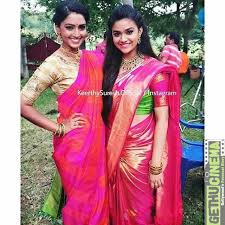 .saree, south indian actress, beautiful,keerthi suresh yellow saree pictures kirthi suresh, yellow saree, purple,keerthi suresh new photos,keerthi suresh photos,keerthi suresh profile photos,keerthi suresh hd wallpapers 1080p,keerthi suresh. Actress Keerthy Suresh Saree Hd Photos Collection Gethu Cinema