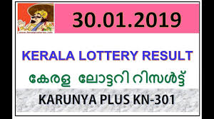 Kerala Lottery Result 30 01 2020 Karunya Plus Kn 301 In 2020 Lottery Results Lottery Youtube