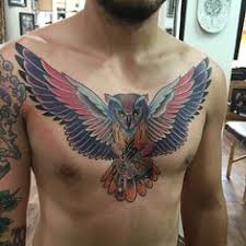 Gambar tato burung hantu pojok hantu. Menakjubkan 30 Tato Burung Hantu Di Dada Keren Contoh Gambar Tato